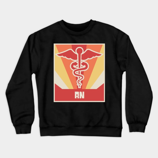 Vintage Cadeuces | RN Registered Nurse Nursing Gift Crewneck Sweatshirt by MeatMan